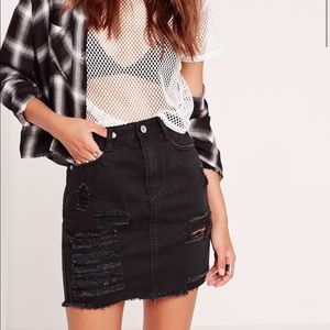 Missguided distressed mini skirt
